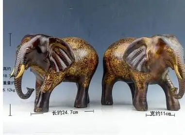 1028 Чистая медь архаизмы слон узор тело цветка медная статуя украшения