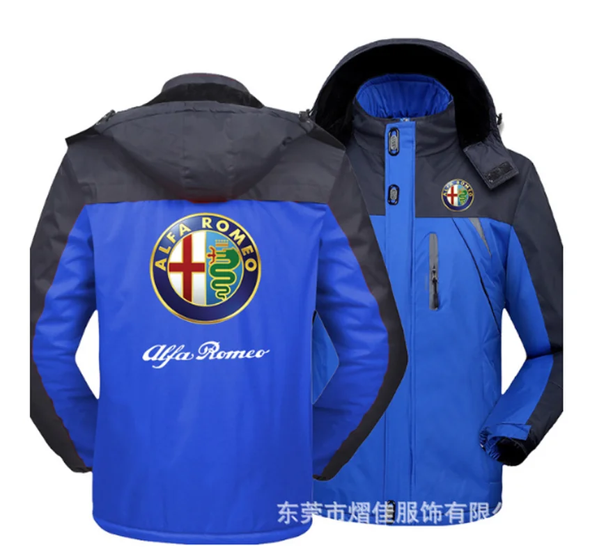 

2021 NEW alfa romeo Men thick Waterproof Jacket Outdoor Hiking Rain Jacket Hunting Warm Sport Windproof Fleece Windbreaker