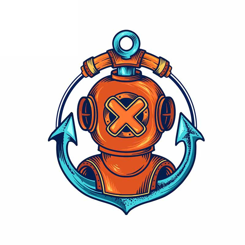 

8*13 см индивидуальная автомобильная наклейка для подводного плавания, шлем дайвера, граффити, наклейки, винтажные автомобильные устойчивые к царапинам украшения