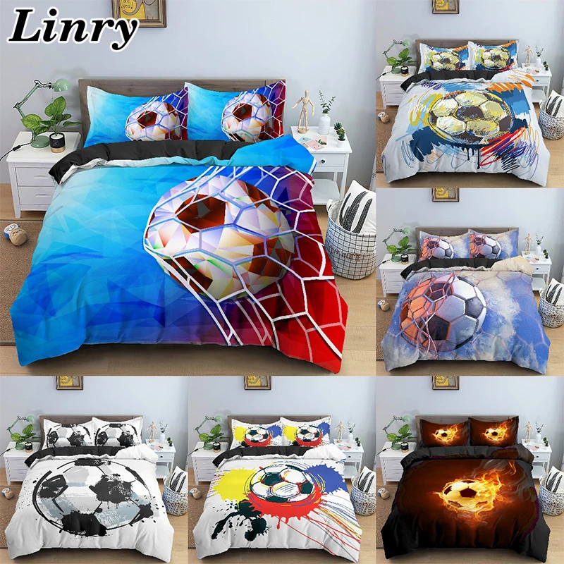 

3D Football Duvet Cover Bedding Set Single Full Quilt Covers 2/3PCS Bedclothes King Queen Full Twin Size For Bedroom Decoration