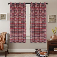 autumn popular classic high shading joyous flocked polyester cotton curtain for in living room