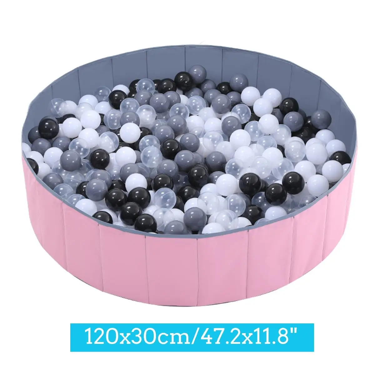 PinkGrey ball 120x30 Детский манеж, блестящий мяч, ямы, складной мяч, бассейн, 100 шт, Океанский шар, игрушка, моющийся, складной забор, 3 размера - Цвет: PinkGrey ball 120x30