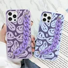 Чехол с цепочкой на запястье для Huawei P30 P20 Pro Honor 9X 8X 8A 9C 10i Mate 20 P40 Lite E Pro P Smart 2021 Y7 Y6 Y9 2019, чехол с изображением смайлика