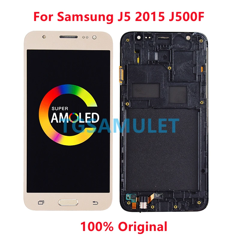 

Оригинальный ЖК-дисплей J500FN AMOLED для Samsung Galaxy J5 2015 с рамкой 5,0 дюйма SM-J500F J500G J500M J500H J500FN, экран в сборе