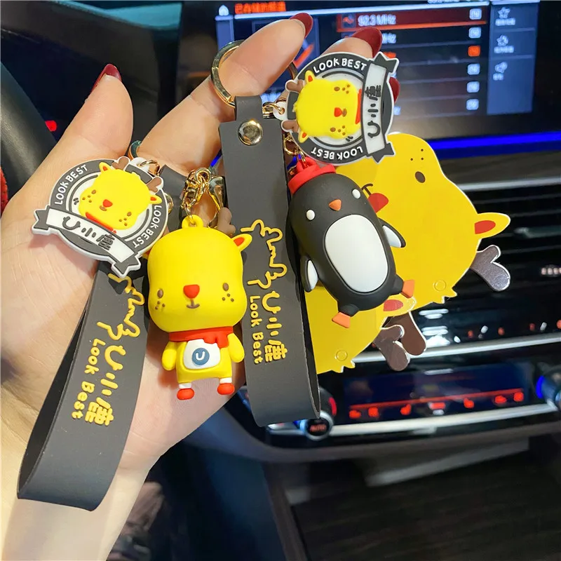

Cartoon U Fawn Doll Key Ring Male And Female Personality Penguin Bear Pendant Doll Gift Lovers Bag Pendant Ornaments Key Chain