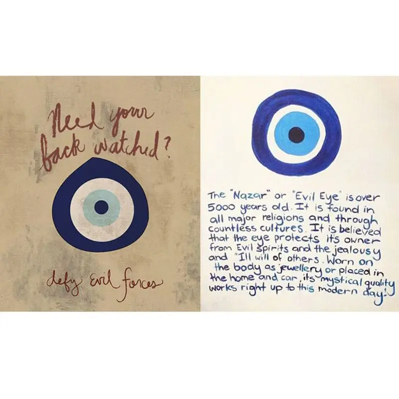 4 &quotбольшой круглый кулон с голубыми глазами мистический дьявол защита