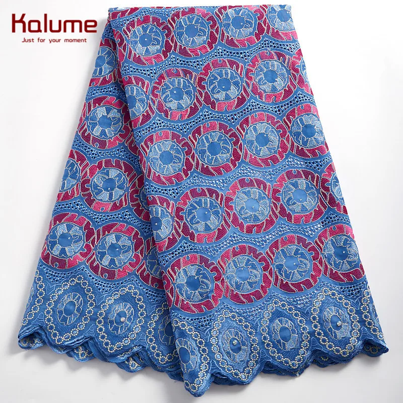 

Kalume Afrian Lace Fabric High Quality Nigerian Cotton Lace Fabric Stones Swiss Voile In Switzerland For Party Wedding H2352