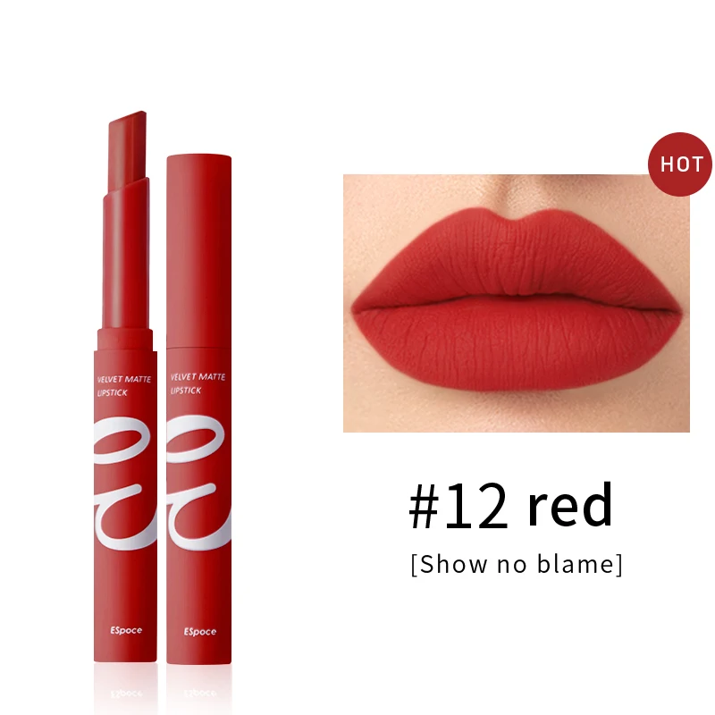 

Chestnut Lipstick 12 Colors Waterproof Long Lasting Velvet Matte Beauty Lip Gloss Sexy Women Liquid Lipstick Beauty Red Lip Tint