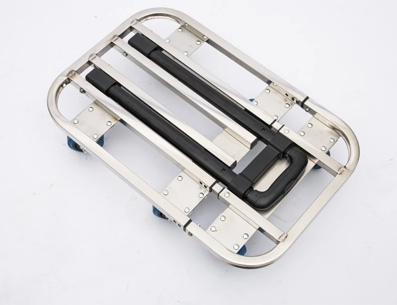 Ручная Тележка из нержавеющей стали портативная для покупок тележка складная