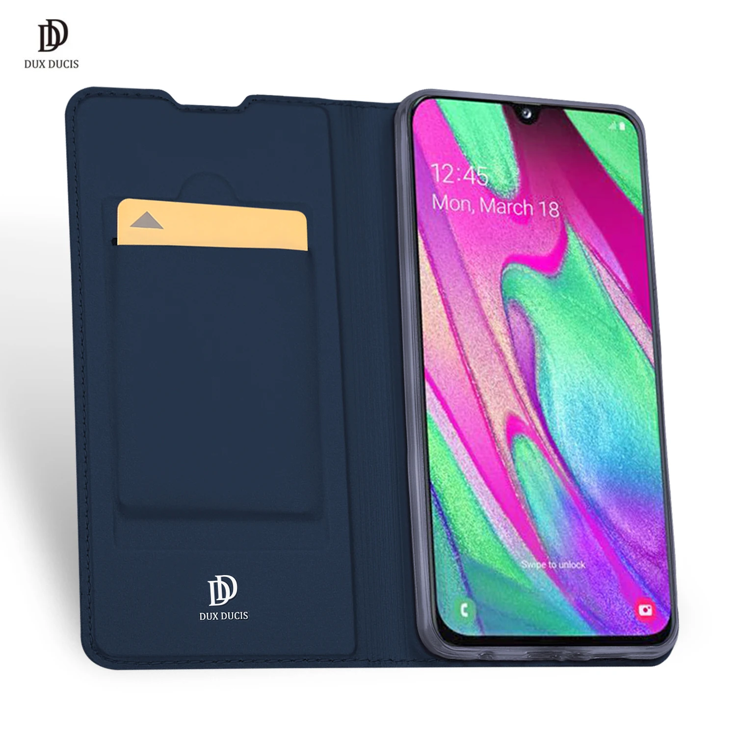 

For Samsung Galaxy A40 DUX DUCIS Skin Pro Series Leather Wallet Flip Case Full Protection Steady Stand Magnetic Closure