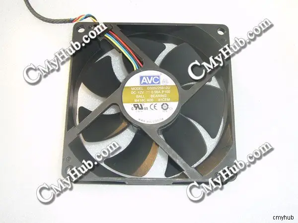 Для AVC DS09225B12U P100 M418C A00 81CFM DC12V 0.56A 9025 9 см 90 мм 90x90x25 4 контактный охлаждающий