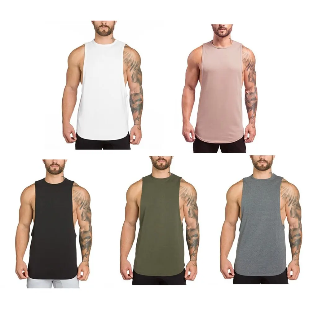 

cotton sleeveless shirts tank top men Fitness shirt mens singlet Bodybuilding workout gym vest