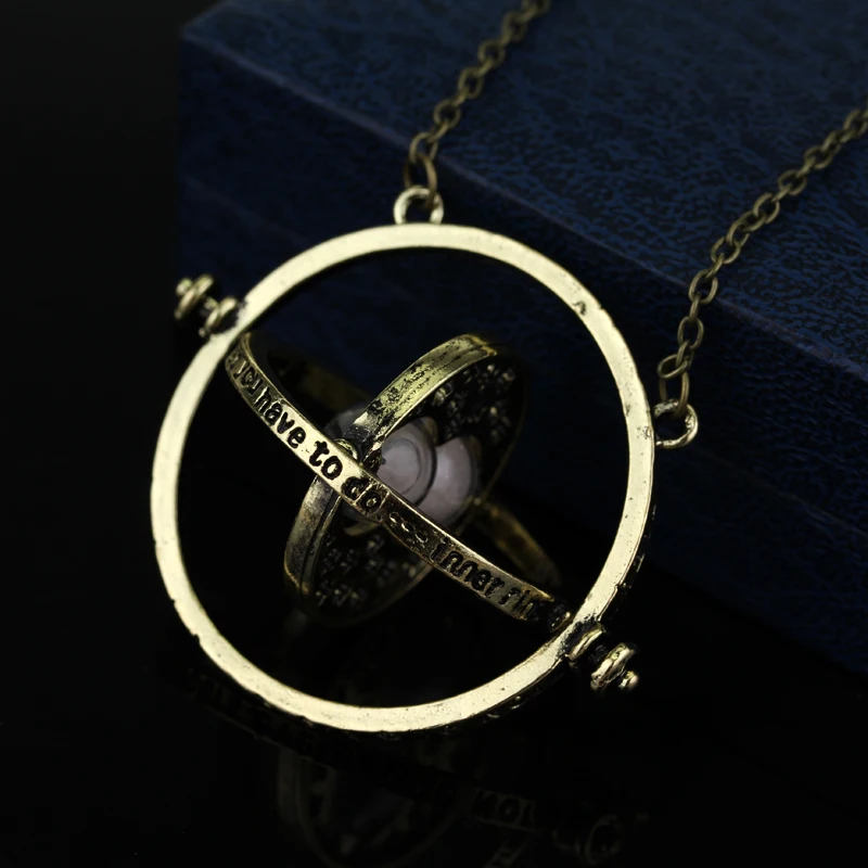 Hot Selling Time Turner Necklace Hourglass Pendant Long Chain Jewelry Fashion Enamel Alloy Toy Trinket Party Cosplay Accessory |