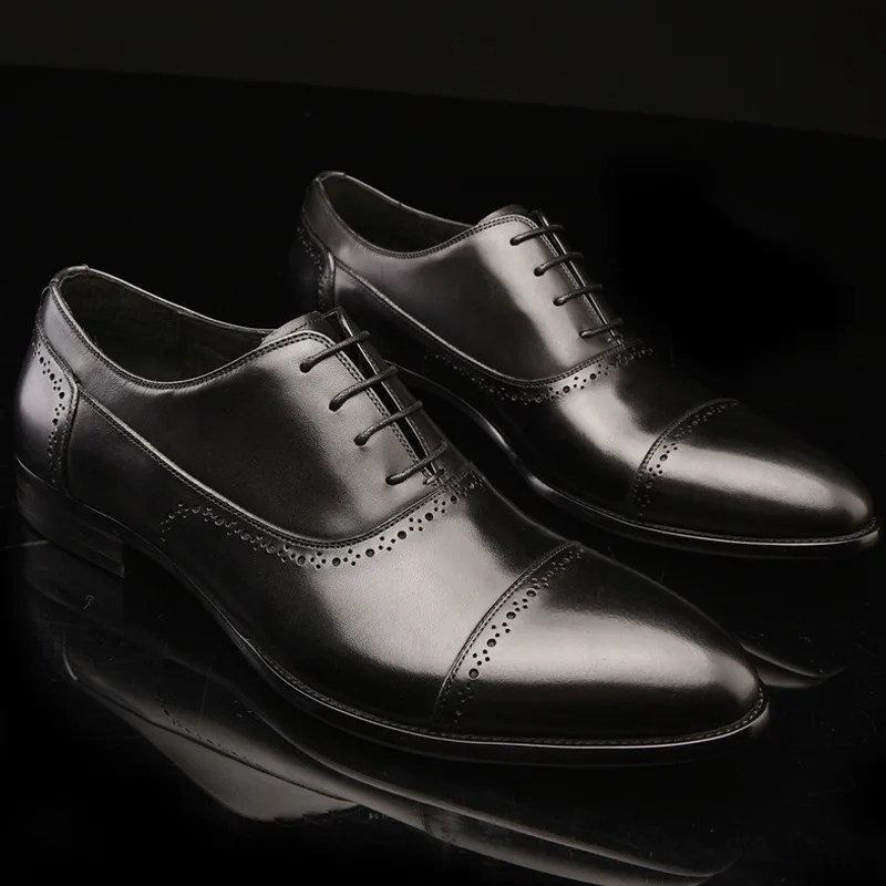 

Genuine Leather Ventilation brown Shoes men Male Leisure Time Correct Dress Business Affairs Man England Single free shipping