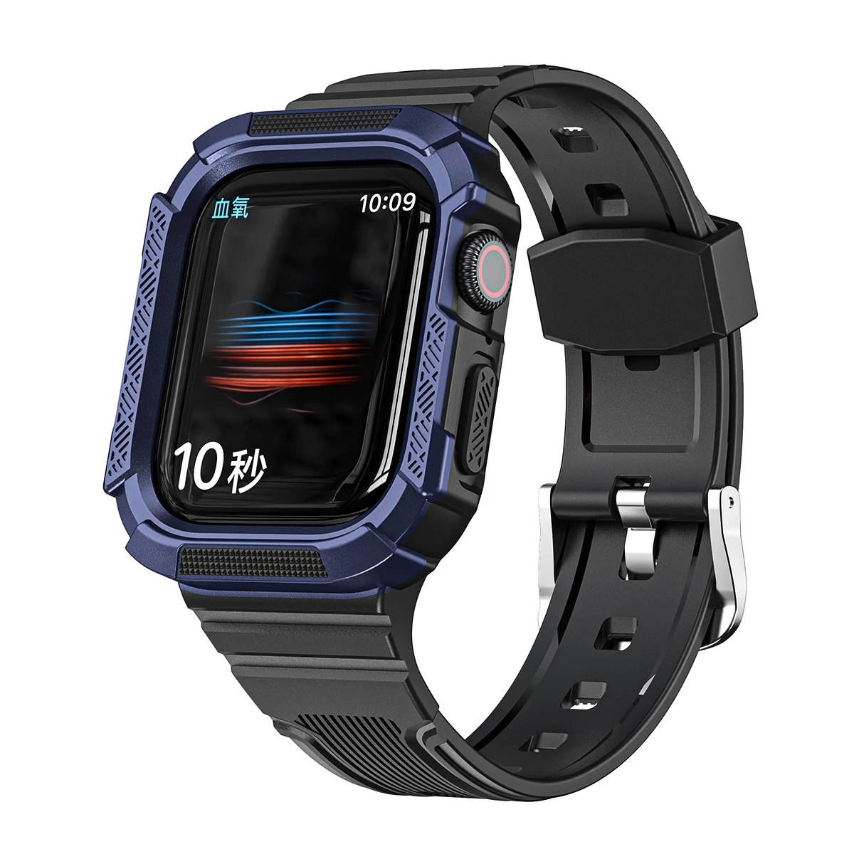 

Sport Flexible TPU Strap for Apple Watch Series 7 Band 41mm 45mm Bracelet with Hard PC Case Cover for Iwatch Shockproof Bumper