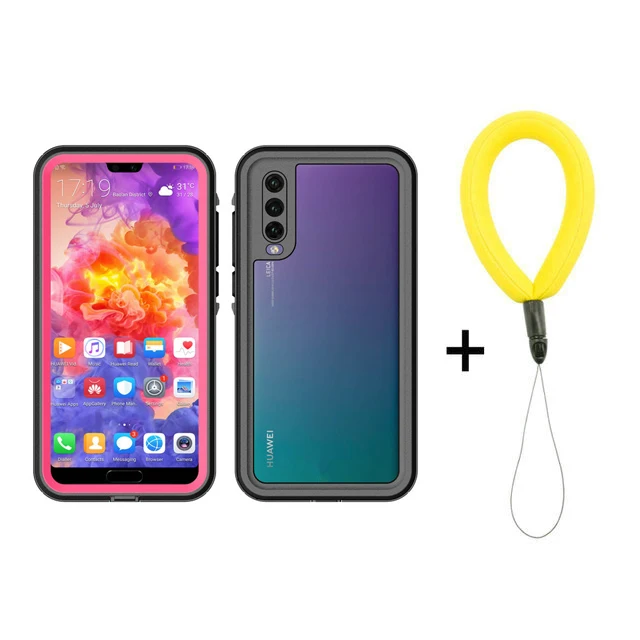Pink with Strap Huawei P30 Pro Водонепроницаемый чехол IP68 принципиально huawei P20 Lite чехол 360 защиты huawei P20 PRO доказательство воды крышка P20Lite PC 3M чехол - Цвет: Pink with Strap
