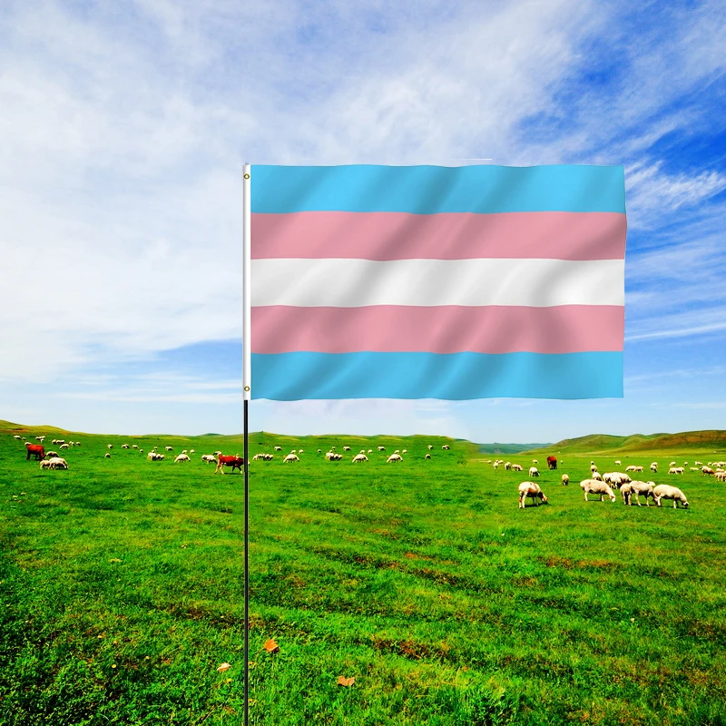 

12pcs Transgender Rainbow Flag Bisexual LGBT Lesbian Gay Pride Parade Banner Flags 5ft*3ft90*150cm