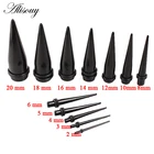 Пара прозрачных черных ушных конусов, растягиватель, расширитель, акриловый пирсинг