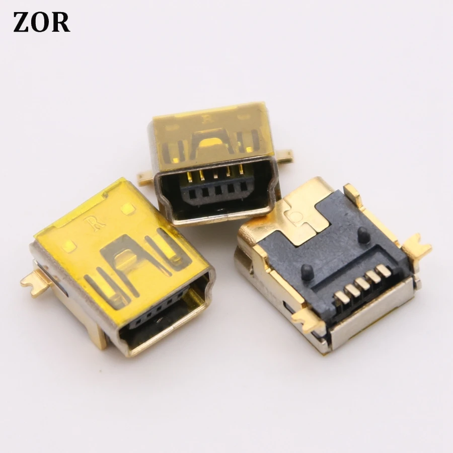 10 шт./лот USB разъем MINI 5P SMD интерфейс 5Pin Тип B Dip 4 ножки фиксированный правый угол PCB
