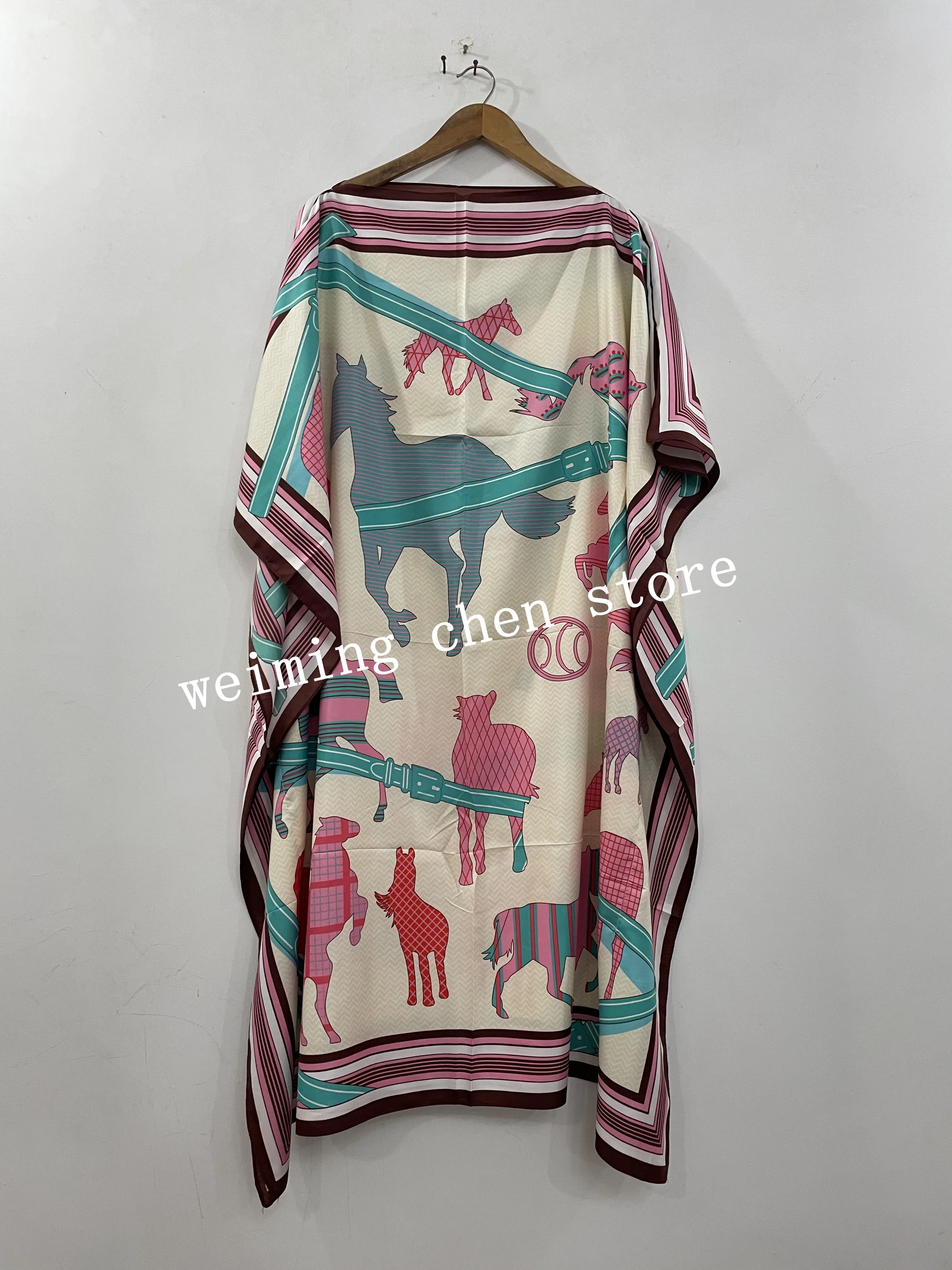 3 цвета (длина платья 102 см бюст: 136 см) Новое шелковое платье с Африканским принтом