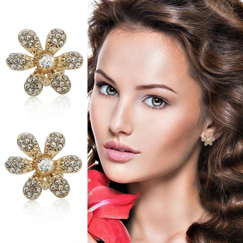 Свадебные Клипсы Серьги женские роскошные Подсолнух дикие овальные