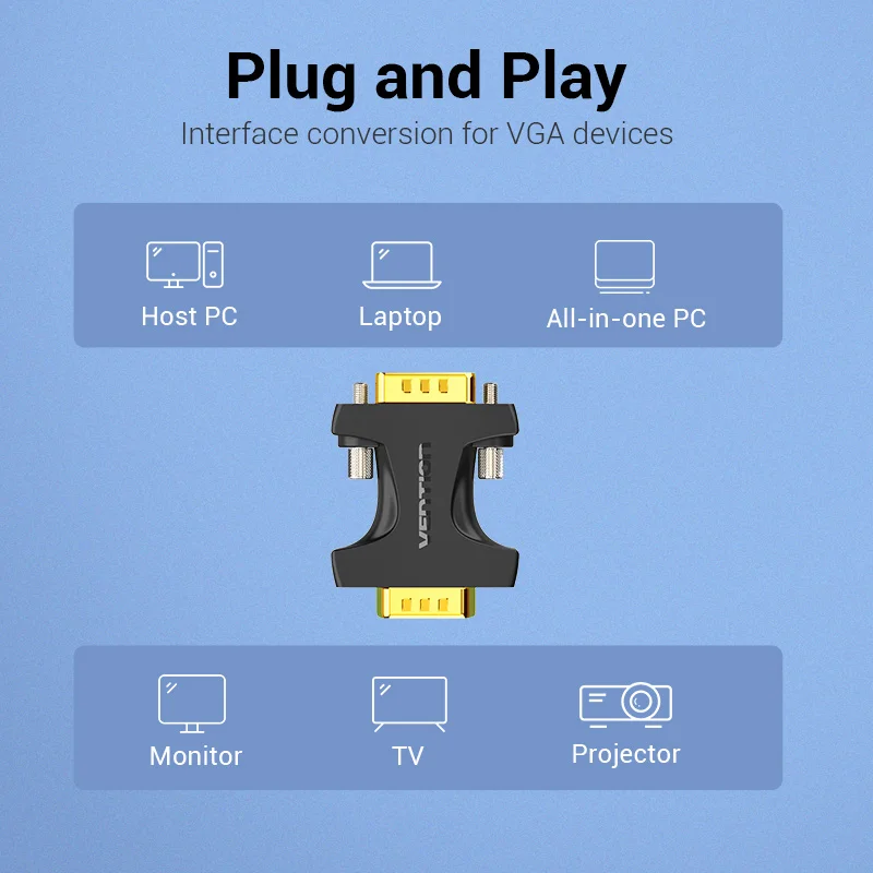 Vention VGA адаптер папа 15 Pin Удлинительный кабель разъем для ноутбука тв компьютера