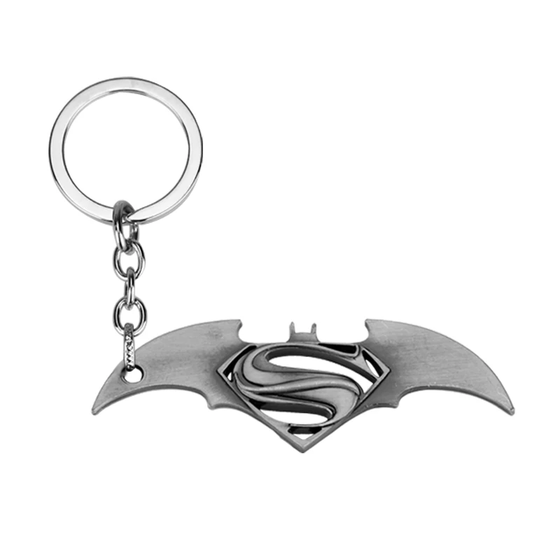 DC Comics Супергерои Бэтмен Летучая мышь Подвески брелок кино ювелирное изделие брелок для ключей подарки сувенир - Цвет: silver