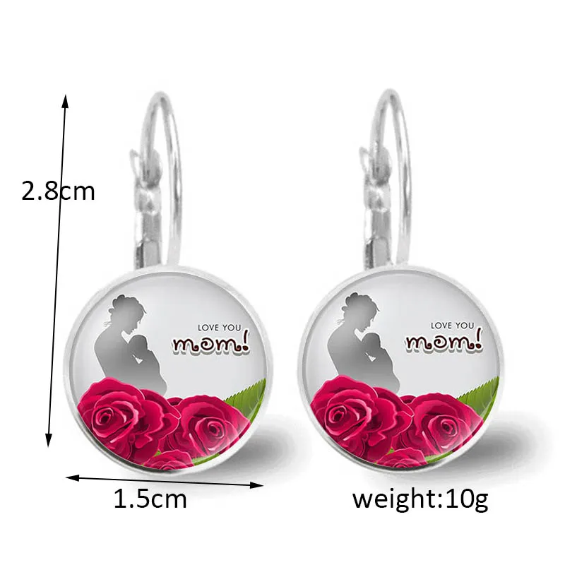 Лучшие в мире висячие серьги Мама Любовь мама Цитата стекло кабошон Винтажные