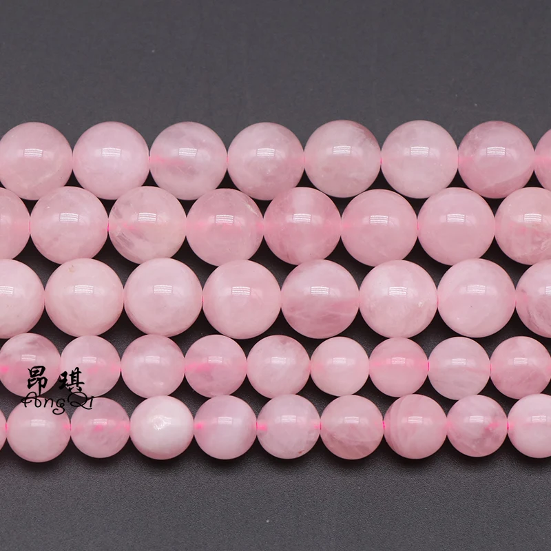

Natural Stone Madagascar Pink Quartz Round Loose Beads Pink Crystal Spacer beads for jewelry making Diy Charms bracelet Necklace