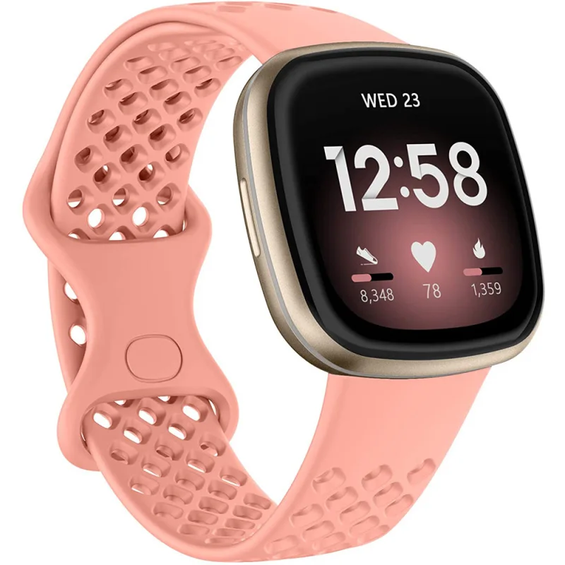 Спортивный ремешок для Fitbit силиконовый браслет дышащий Versa 3 / Sense нескользящий