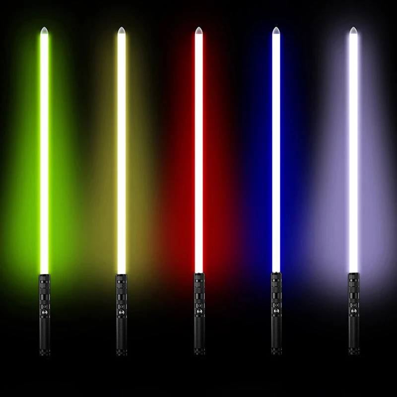 RGB mango de Metal Cosplay de doble filo sable espada l&aacute;ser 7 cambio de colores LED conmutable de luz y sonido para ni&ntilde;os ni&ntilde;as regalo-2