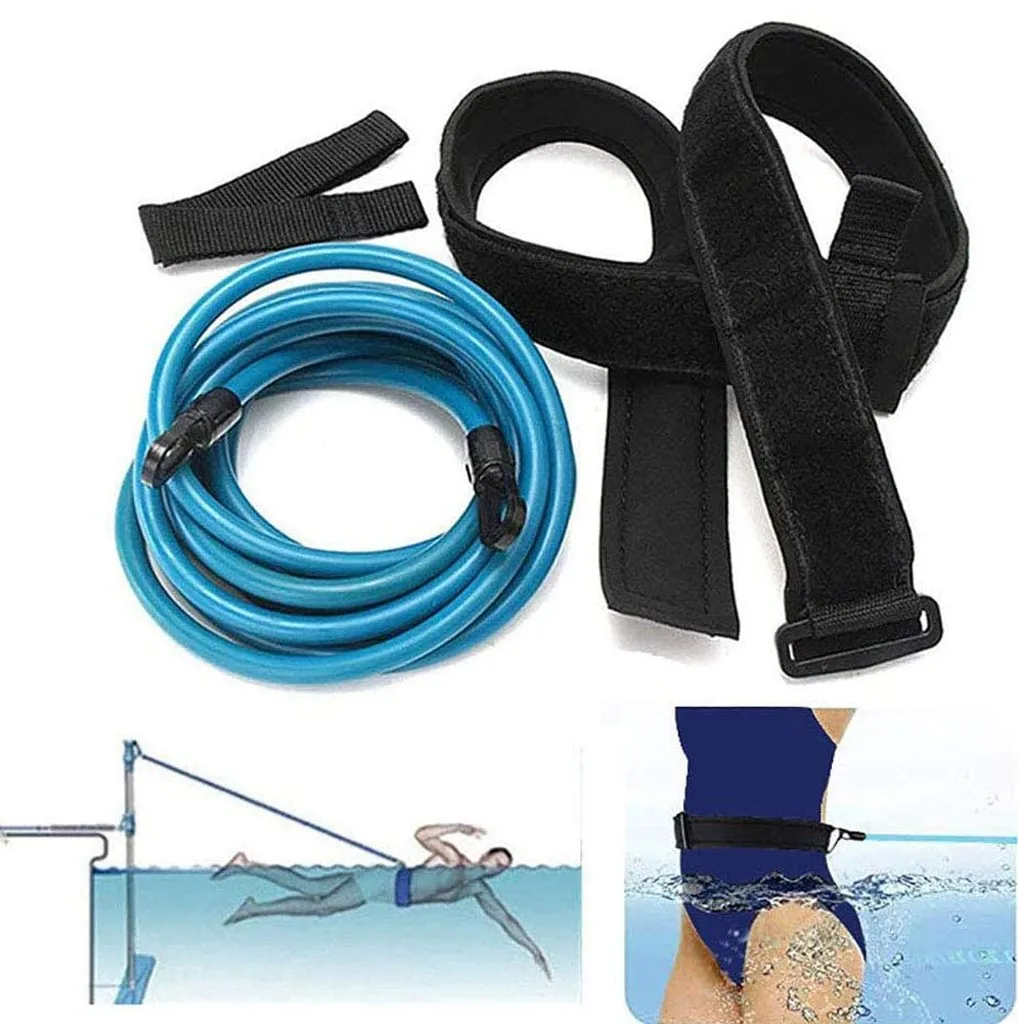 

Adjustable Swimming Tension Band Waist Belt Swimming Safety Rope Latex Tube Swimming Training Resistance Pool Accessories