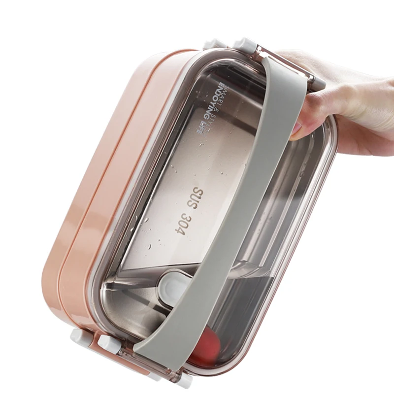 Ланч бокс из нержавеющей стали 304 для взрослых и детей Bento коробка еды BPA Free