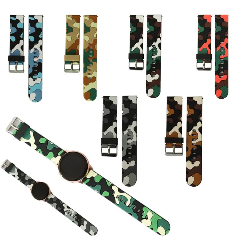 20/22 мм Камуфляжный ремешок для часов силиконовый спортивный Samsung Galaxy часы 42 мм/46