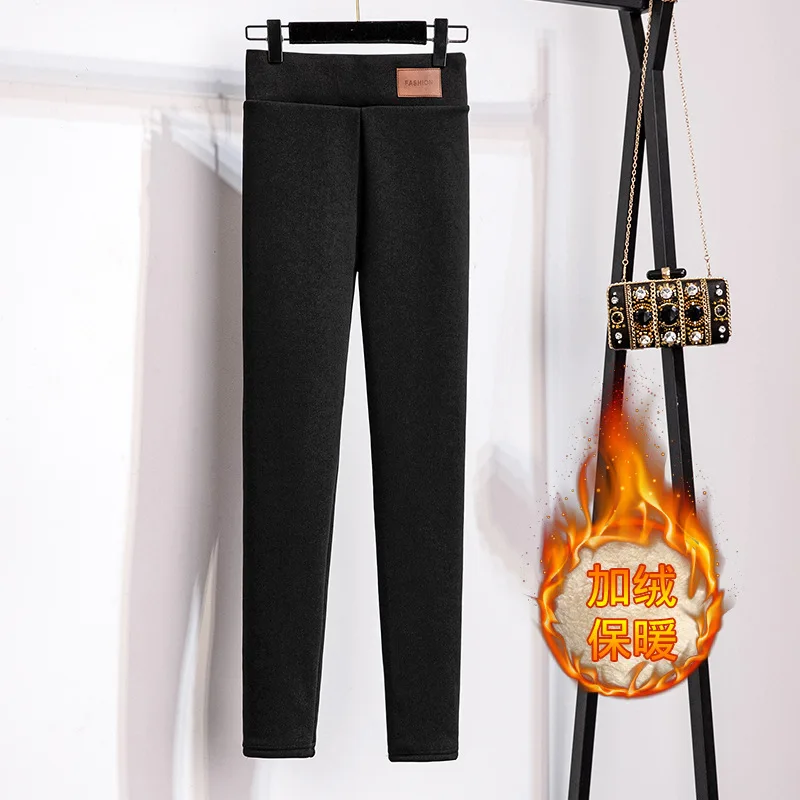 

Autumn and winter cotton trousers plus fat extra large plus velvet thickening high elastic bottoming pants 200/260/300 kg female