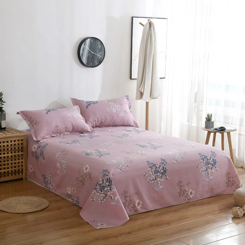 

Blue White Yellow Star Flat Sheet Cartoon Children Students Bedding High Quality Cotton 3pcs Sets Pillowcase Bed Sheet Bedspread