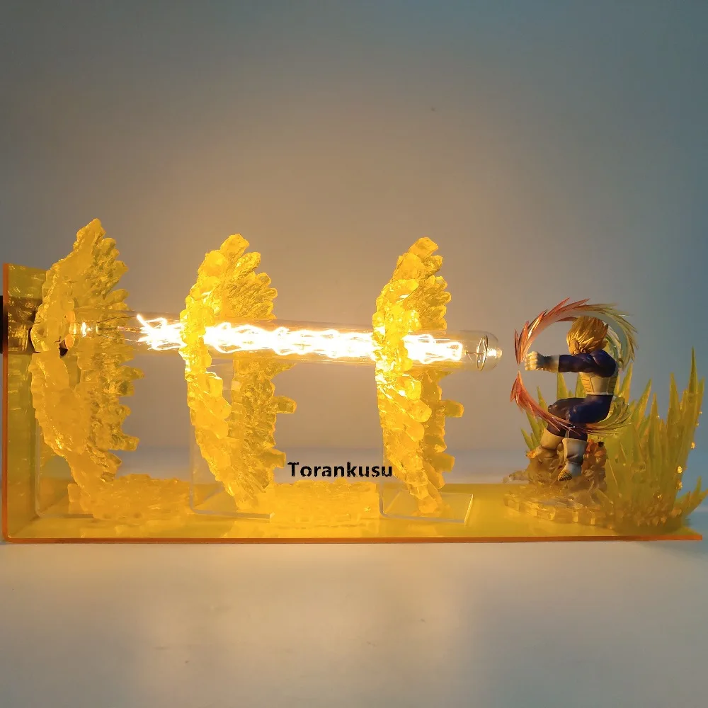 DRAGON BALL Z Vegeta Final Flash Led ПВХ фигурка игрушки Dragon Ball с изображением супер вегеты пушки сцена аниме игрушки DBZ фигурка
