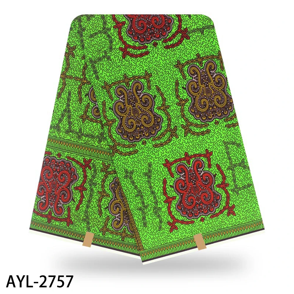 AYL-2757 Африканская ткань, хлопок, Анкара, ткань, высокое качество, нигерийский воск, принты, ткань, настоящий голландский воск, 6 ярдов, BHL - Цвет: AYL-2757