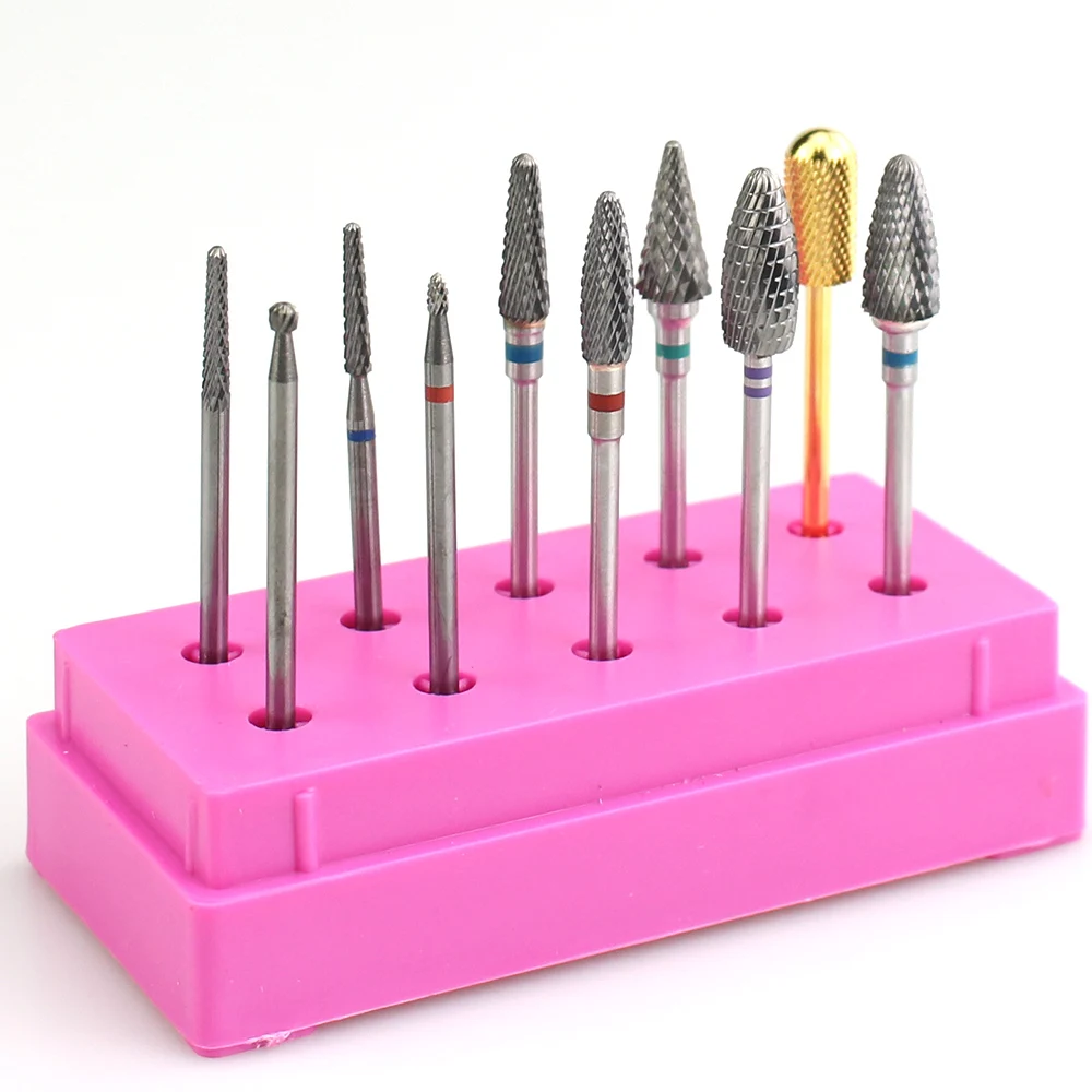 10 типов фрез для ногтей из карбида вольфрама вращающийся фреза пилки машина