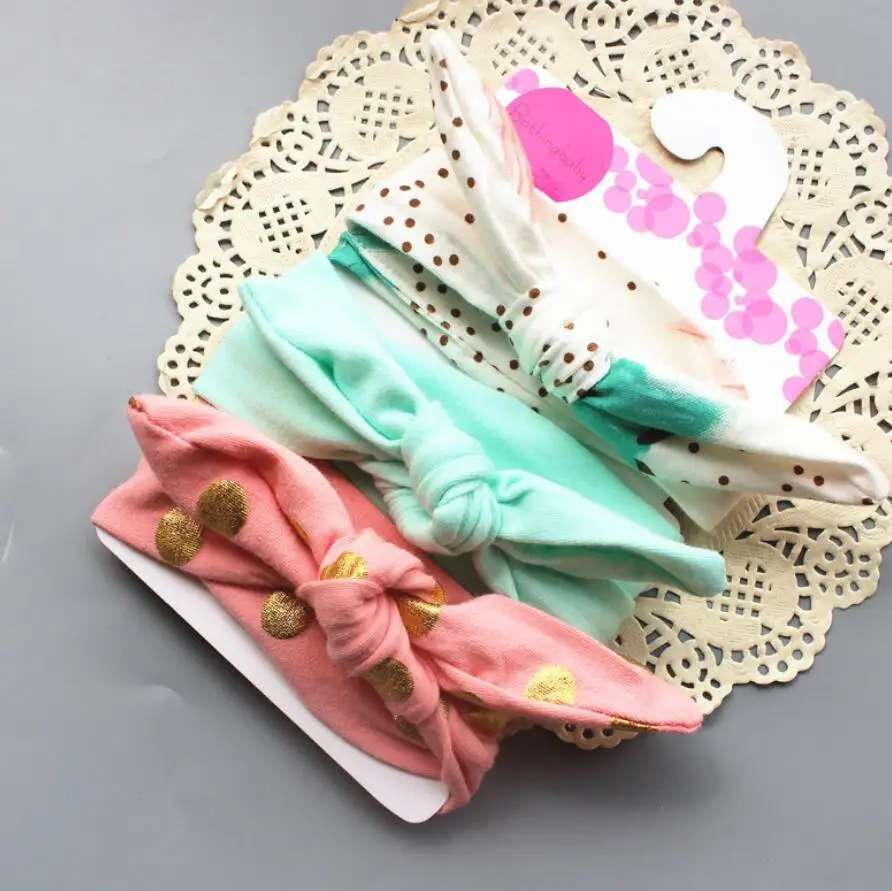 

10 Colors 36pc/lot Top Knotted Girls Bow Knot Headband Floral Kids Baby Knotted Bows Cotton Headbands Headwear Hair Accessories