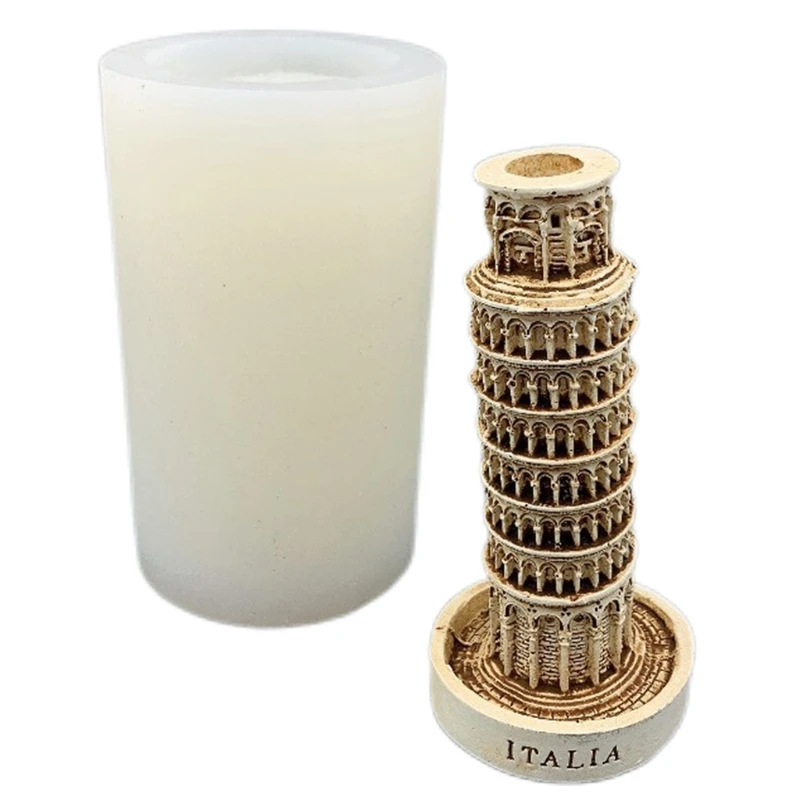 

R2LE Pisa Tower Epoxy Resin Mold DIY Aromatherapy Ornaments Decoration Silicone Mould
