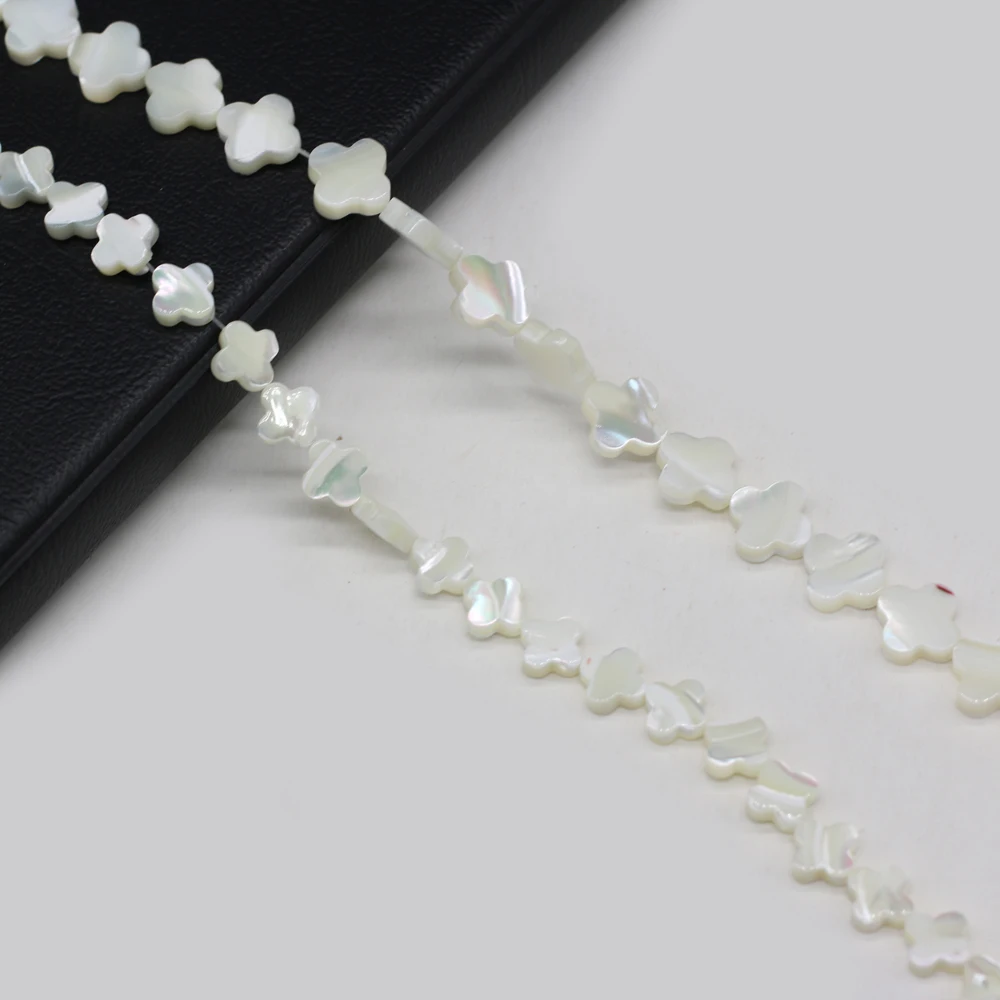

Natural Shell Loose Beads Clover Shape White Pearl of Shell Bead Necklace Accessories for Jewelry Making Bracelet Charms