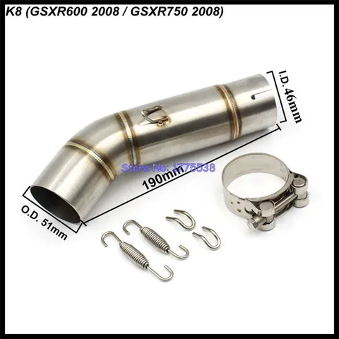 Глушитель выхлопной трубы для мотоцикла Suzuki K6, K7, K8, GSXR600, GSX-R600, GSXR750, GSX-R750, 2006, 2007, 2008, CBF500, 2004