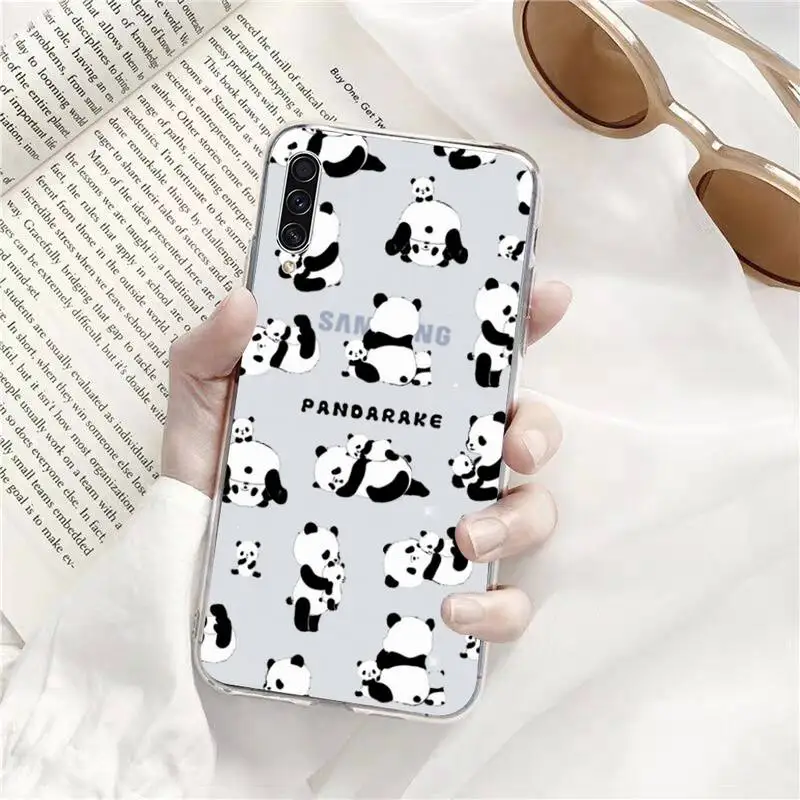 

Cute Cartoon panda Phone Case Transparent For Samsung Galaxy A71 A21s S8 S9 S10 plus note 20 ultra