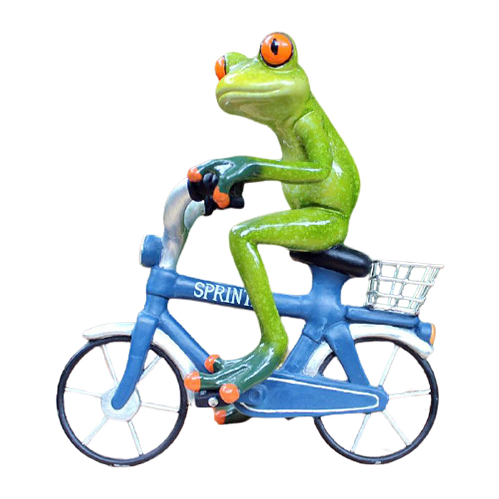 

Frog Ride Bike Resin Statue Frog Figure Indoor Outdoor Ornament