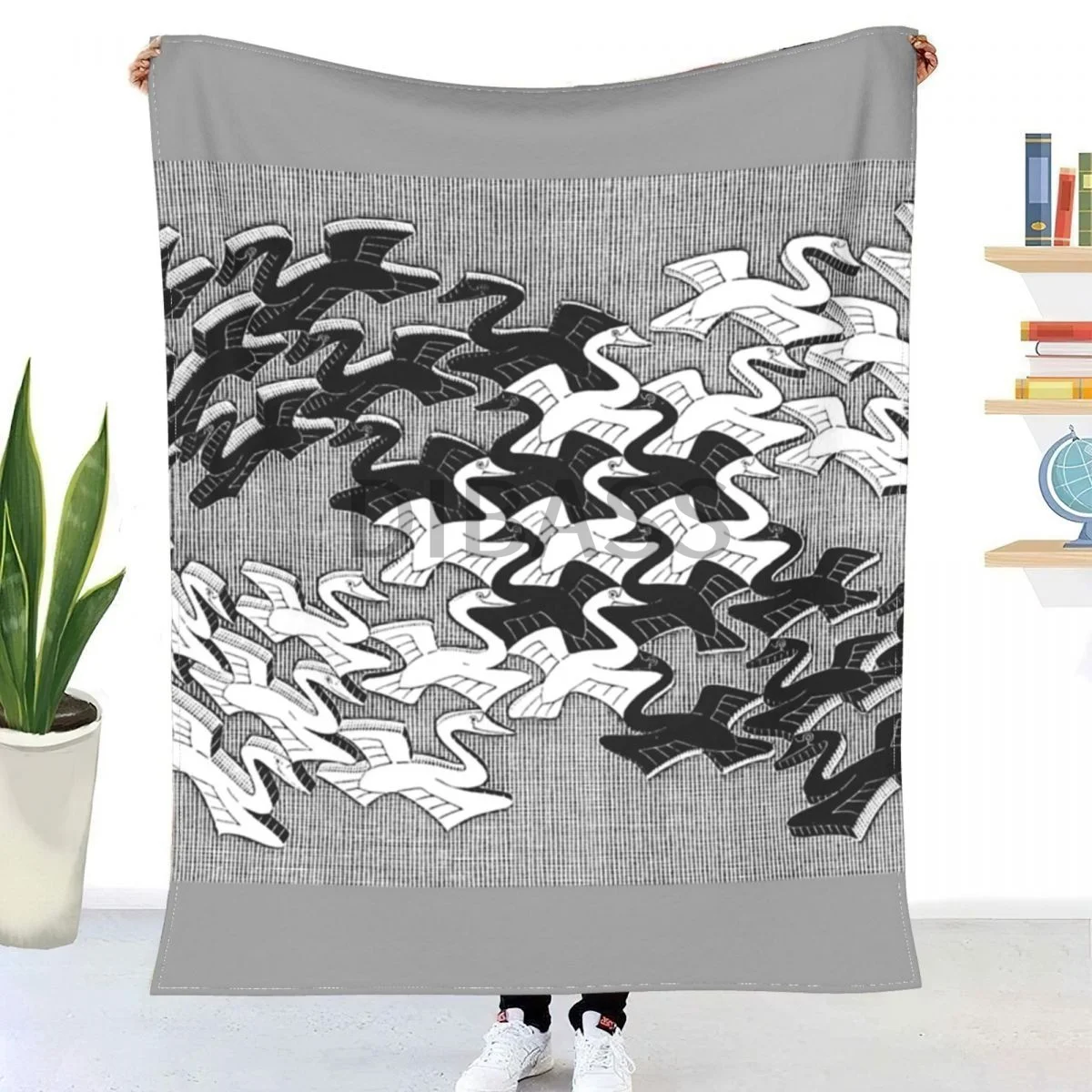 

ESCHER SWANS 1956 Comforter 3D Printed Flannel Throw Blanket