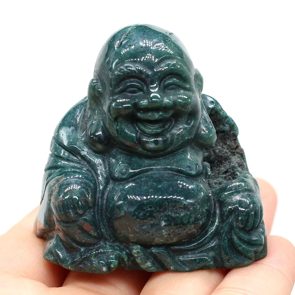 yachu Natural Stone Maitreya Buddha-shaped Transfer Home Decoration Making DIY Jewelry Accessories Size 35x50mm Lucky