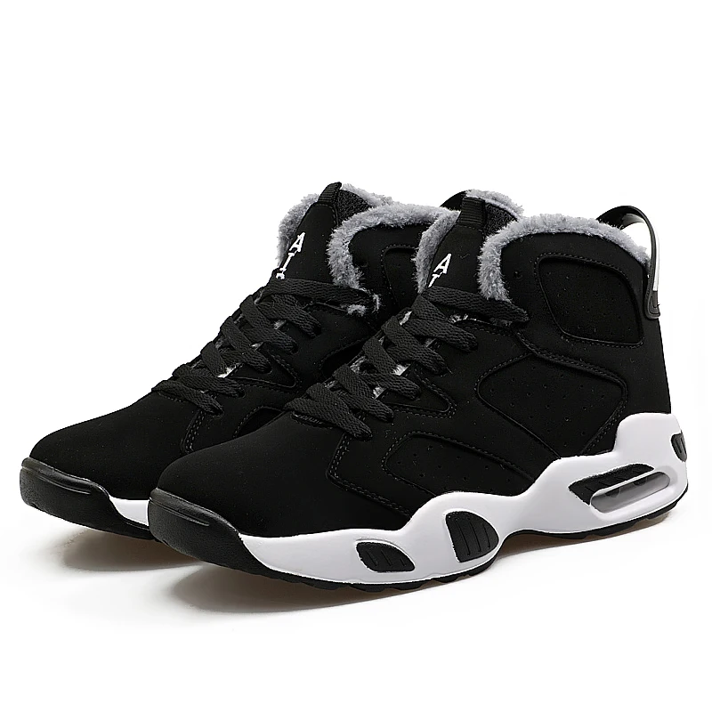 Зимние плюшевые меховые мужские ботинки теплые с бархатной подкладкой высокие