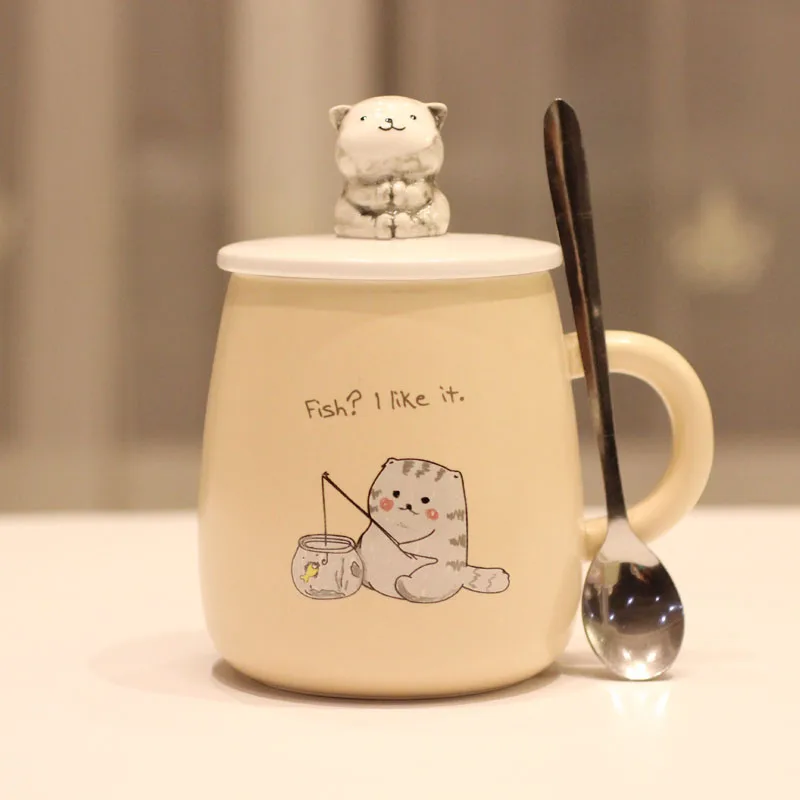 Милый Керамика чашка мультяшная Кружка Творческий Стекло большой Ёмкость кружка