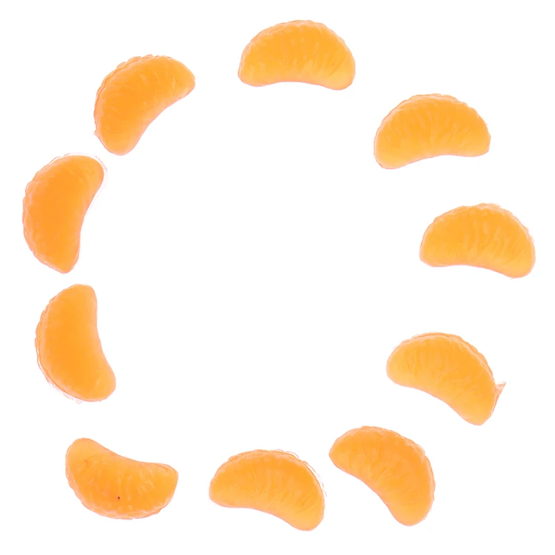 

10PCS DIY Simulation food Slime Charms Mini Orange Petals Resin Plasticine Slime Beads Accessories Making Supplies For Craft